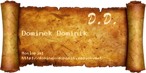 Dominek Dominik névjegykártya